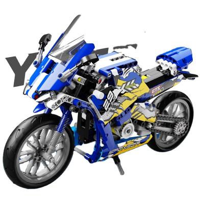 China Toy Children Assembly Small Particle ABS Motorcycle Building Blocks Building Packing Model Toy for sale