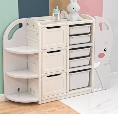 China Modern Elephant Toy Storage Shelf Children Bookcase Furniture Toy Storage Racks Kids Cabinets for sale