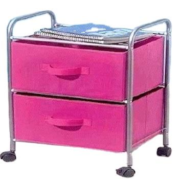 China Sustainable Organizer Shelvest Metal Storage Rolling Rack With 2 Tier Non Woven Drawer for sale