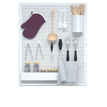 China Sustainable Wall Mounted Metal Pegboard Display Board For Kitchen Organizer for sale