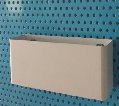 China Sustainable Metal Storage Box For Pegboard Color 203*50mm White Storage Bin Metal Box for sale