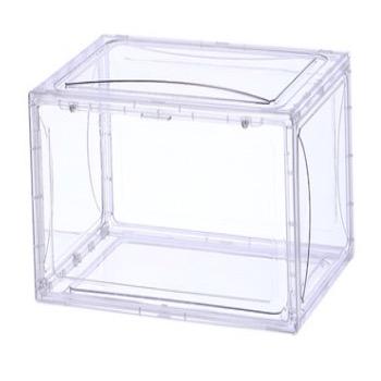 China (Size) adjustable plastic transparent shoe box can be pulled out and superimposed snack storage box for sale