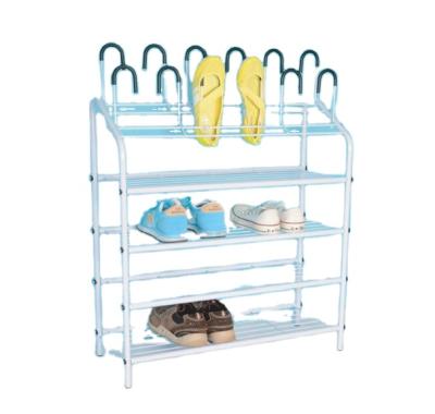 China High Quality Space Saving Fashion Modern 4 Layer Metal Storage Shoe Rack For Home for sale