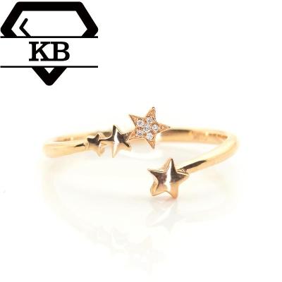 China Fashion Trendy 14K/18K Diamond Ring Star Shape VVS Moissanite Rings For Women for sale