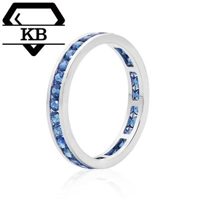 China TRENDY Cut VVS Luxury Clarity Series 10K/14K/18K Gold 0.75CTW 1.8mm Blue Design 10K/14K/18K Group Moissanite Engagement Ring for sale