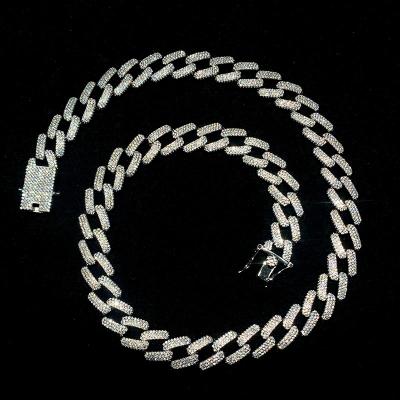 China Hiphop 10mm Iced Out Hip Hop Jewelry 925 Sterling Silver Miami Cuban Link Chain Bracelet for sale