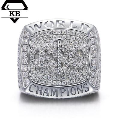 China Custom Jewelry Iced Out Mens Sterling Silver Hiphop Fashion 925 Silver VVS Moissanite Championship Rings for sale