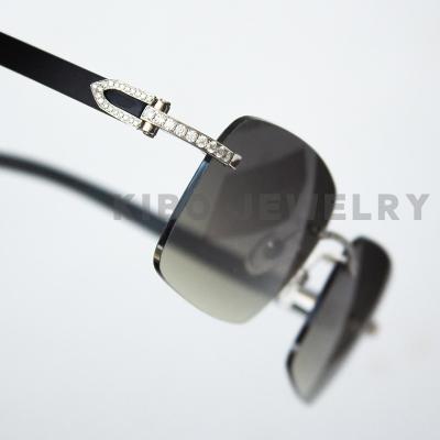 China Fashion Sunglasses Shape Sunglasses Luxury Men Hip Hop VVS Diamond Moissanite Sunglasses for sale