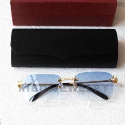 China Luxury Fashion Sun Glasses Sunglasses Men Shape Moissanite Diamond Iced Out Hip Hop Sunglasses for sale