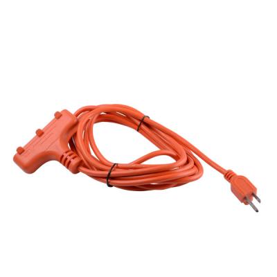 China Consumer Electronics SJTW Outdoor Triple Tap Extension Cord, Grounded Socket, 16/14/12 A.W.G. 3C SJTW 13/15A, 1875/1625W, orange for sale