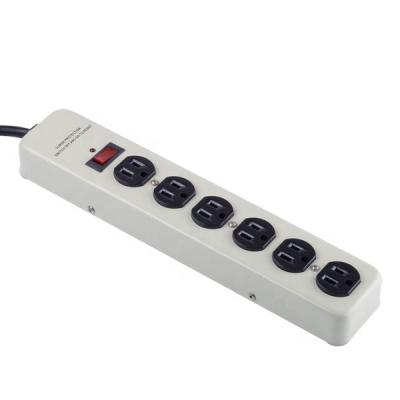 China KD-P01 6 Outlets Power Strip Metal Housing 14AWG Electrical Plug 90J KD-P01 for sale