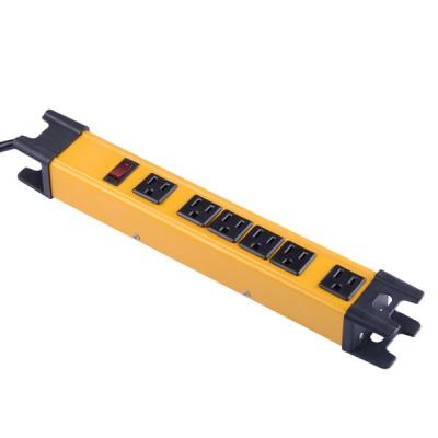 China Metal Housing S-01-6 6 Outlets Power Strip With Mental ETL Listed Electrical Outlet With RESET Breaker for sale