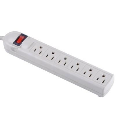 China ABS Flame Retardant 6 Outlets 06-PT6675H 90J Surge Protector Power Housing Strip With Breaker 6 Outlets RESET Mountable Plug for sale