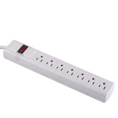 China ABS Flame Retardant Housing 7 Outlets Electrical Socket Grounded For Safety , 15 Amp Power Strip With RESET Power Switch 14AWG Wire for sale