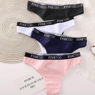 China Women's G-String Letter Waist Fashion Cotton Breathable Sexy Japanese Girl Panties Women's Underwear Wide for sale