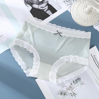 China Breathable Summer Mask Pants Ultrathin Seamless Ice Silk Underwear Women Lace Up Cotton Sexy Underwear for sale