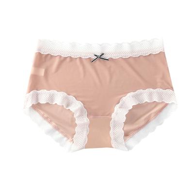 China Wholesale High Quality Breathable Summer Mask Pants Ultrathin Seamless Ice Silk Underwear Women Lace Up Cotton Sexy Underwear for sale