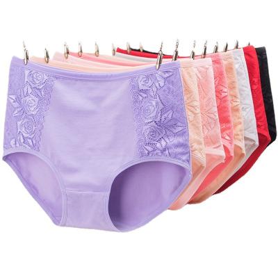 China Breathable women cotton panties ladies plus size older woman one size high briefs big size xxxl woman underwear for sale