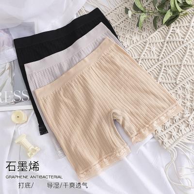 China Women's Breathable Plain Mid Waist High Waist Safety Pants Summer Autumn Tight-fitting Push-Up Anti-Wear Lace-Balanced Boxer Shorts for sale