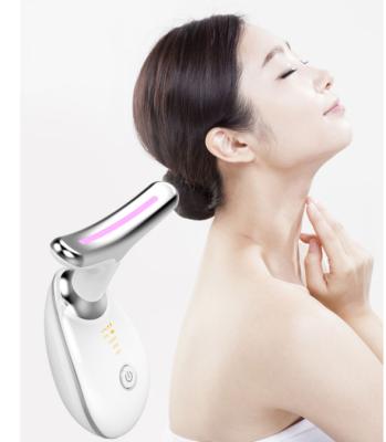 China Anti-Puffiness Neck Wrinkle Face Lift Beauty LED Photon Therapy Skin Care Anti Tighten Massager for sale