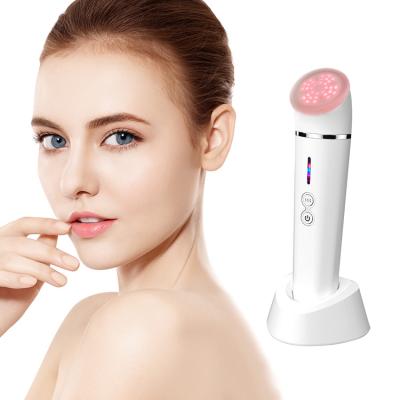 China Anti Puffiness 4 in 1 Facial Skin Care Tool Red Light Therapy For Face Neck Massager Infrared Anti Aging Skin Tightening Beauty Device for sale