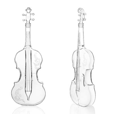 China Cold Heat Resistant Cold Heat Resistant Spirits Wine Or Vodka For Music Lovers Funny Violin Water Glass Decanter Glass Decanter for sale