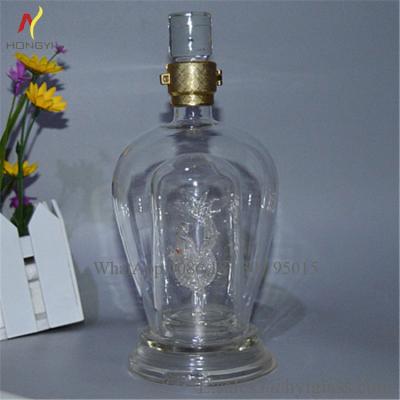 China Popular Popular Most Popular Log Bar Tops Clear 750ml Hand Blown Glass Bottles Whiskey Bottle for sale