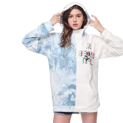 China Anti-wrinkle clothing unisex clothing autumn and winter new street blue and white tie-dye loose casual sweater wholesale for sale