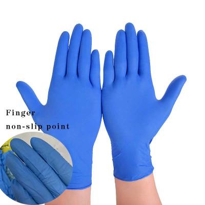 China Factory Direct Sales Nitrile Gloves High Quality Non-slip Point Finger Anti-slip Blue Vinyl Gloves for sale