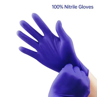 China Wholesale Anti-Slip Blue Powder Free Nitrile Gloves for sale