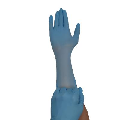 China High Quality 12inch Powder Free Blue Nitrile Gloves Anti-slip Cleansing Hand Makeup Beauty Tattoo Salon Gloves for sale