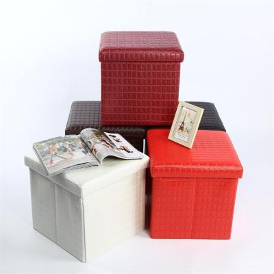 China Foldable Modern High Quality Hardware Leather Stool Stool Storage Box For Living Furniture for sale