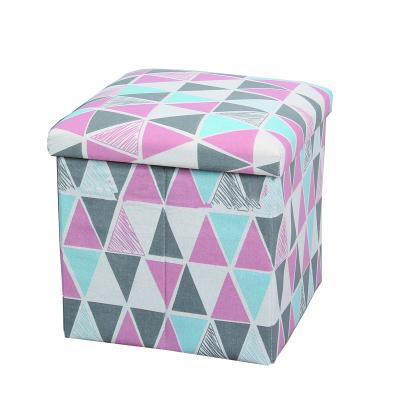 China 2022 Foldable New Printing Ottoman Sofa Stylish Canvas Stool for sale