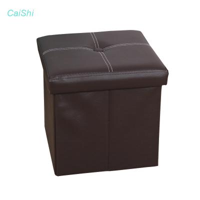 China Foldable Leather Sofa Stool Storage Foldable Furniture Bestselling Stool for sale