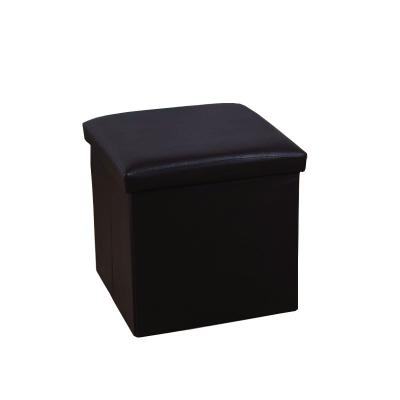 China Foldable Modern Factory Storage Box Stool Leather Square Stool For Living for sale