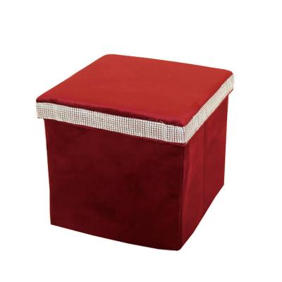 China Decoration Foldable Elegant Living Pilou Stool Smooth Storage Stool for sale