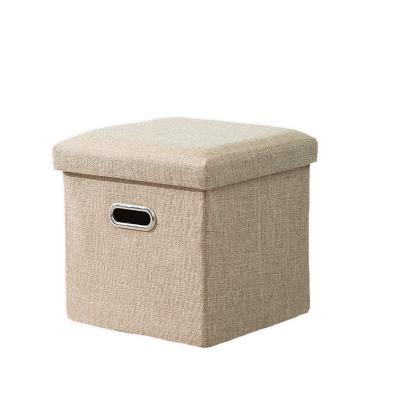 China Foldable Popular Canvas Square Plus Armrest Storage Stools for sale