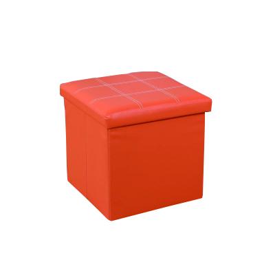 China Foldable New Design Storage Stool Stool Sponge Leather Storage Box For Living Furniture for sale