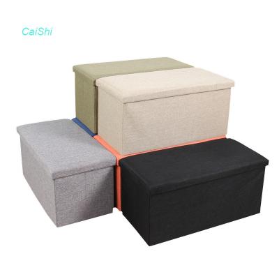 China High Quality Large Storage Fabric Storage Stool Stool For Living Furniture for sale