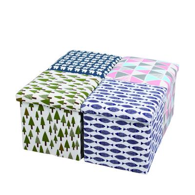 China Foldable Canvas Printing Ottoman Sofa Stool for sale