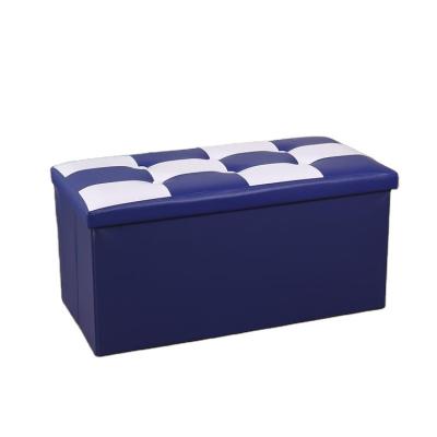 China Foldable Foldable Faux Leather Stool Ottoman Storage Bench Modern Living Room for sale