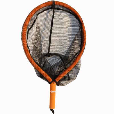 China Wholesale Stainless Steel Mesh Short Handle Foam Fully Rubber Coated Floating Landing Net Covered Wire High Quality for sale