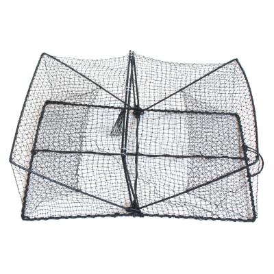 China Shrimp Crab Lobster Shrimp Square Cage Nylon Knotless Net Trap Portable Folded Trap Pot for sale