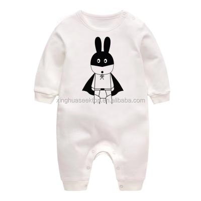 China Eco - Friendly Washable Breathable White Cotton Long Sleeve Overall Coverall For Baby for sale