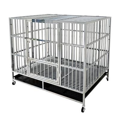 China Durable Folding Pet Stainless Steel Cage Dog Cage With Skylight for sale