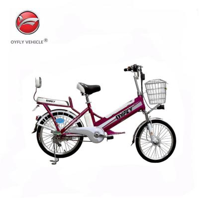 China Dongguan factory 48V 250W lithium electric bicycle aluminum alloy lady double seats electric bicycle with basket for sale