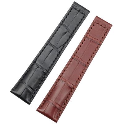 China Fashion Handmade Crocodile Fashion Leading 100% Quality Watch Strap Leather Band For Blancpain Strap for sale