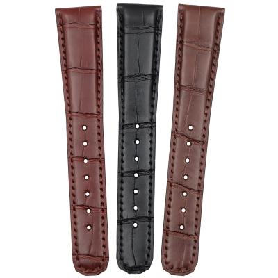 China Fashion Matched Long Size Brownleather Strap Black Watch Bands For Lange Strap for sale