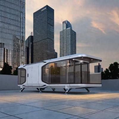 China Fancy Apartment Prefabricated Tiny House With Wooden Floor And Balcony for sale