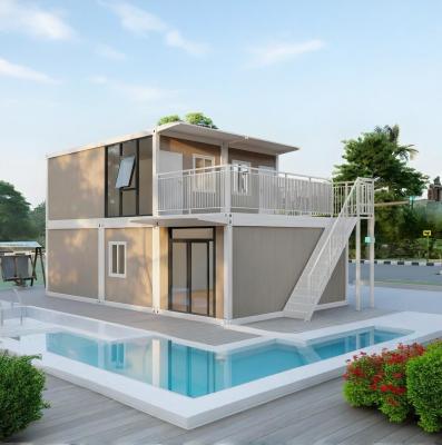 China Mehrstöckige Villa am Meer Containerhaus Tragbares Ferienhaus Modulares Abnehmbares Containerhaus zu verkaufen